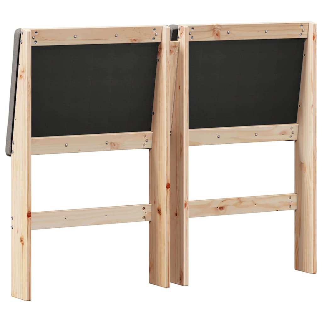 Upholstered Headboard Taupe 120 cm Solid Pine Wood