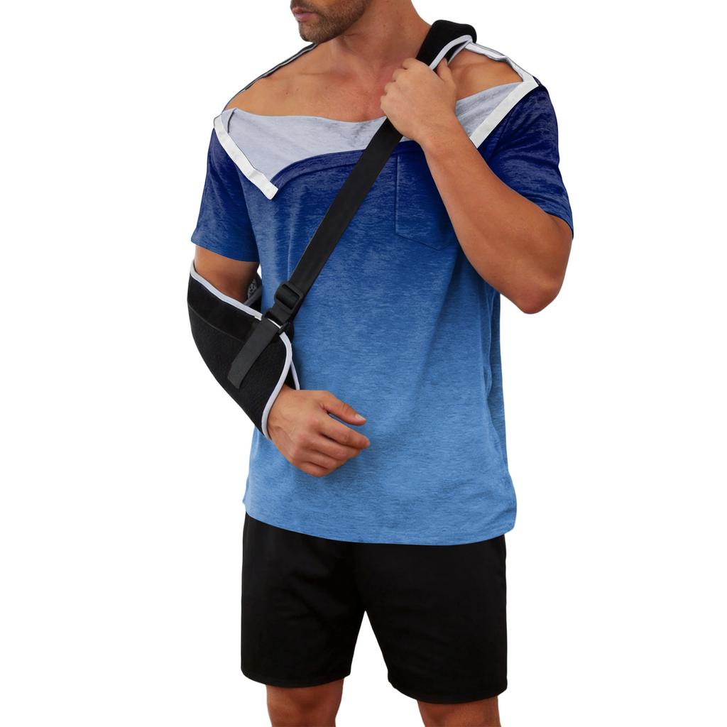 Men’s Recovery Shirt Pattern Full Opening Front Short Sleeve -Away Design for Use