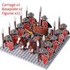 Мини-фигурки средневековых рыцарей, строительные блоки, римская колесница, карета, солдат, боевая лошадь, кирпичи, игрушки для детей, подарок