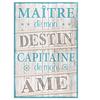 [Q8265] - Canvas 'Messages' Blue Beige (Master of My Destiny Captain of My Soul) - 40x60 Cm