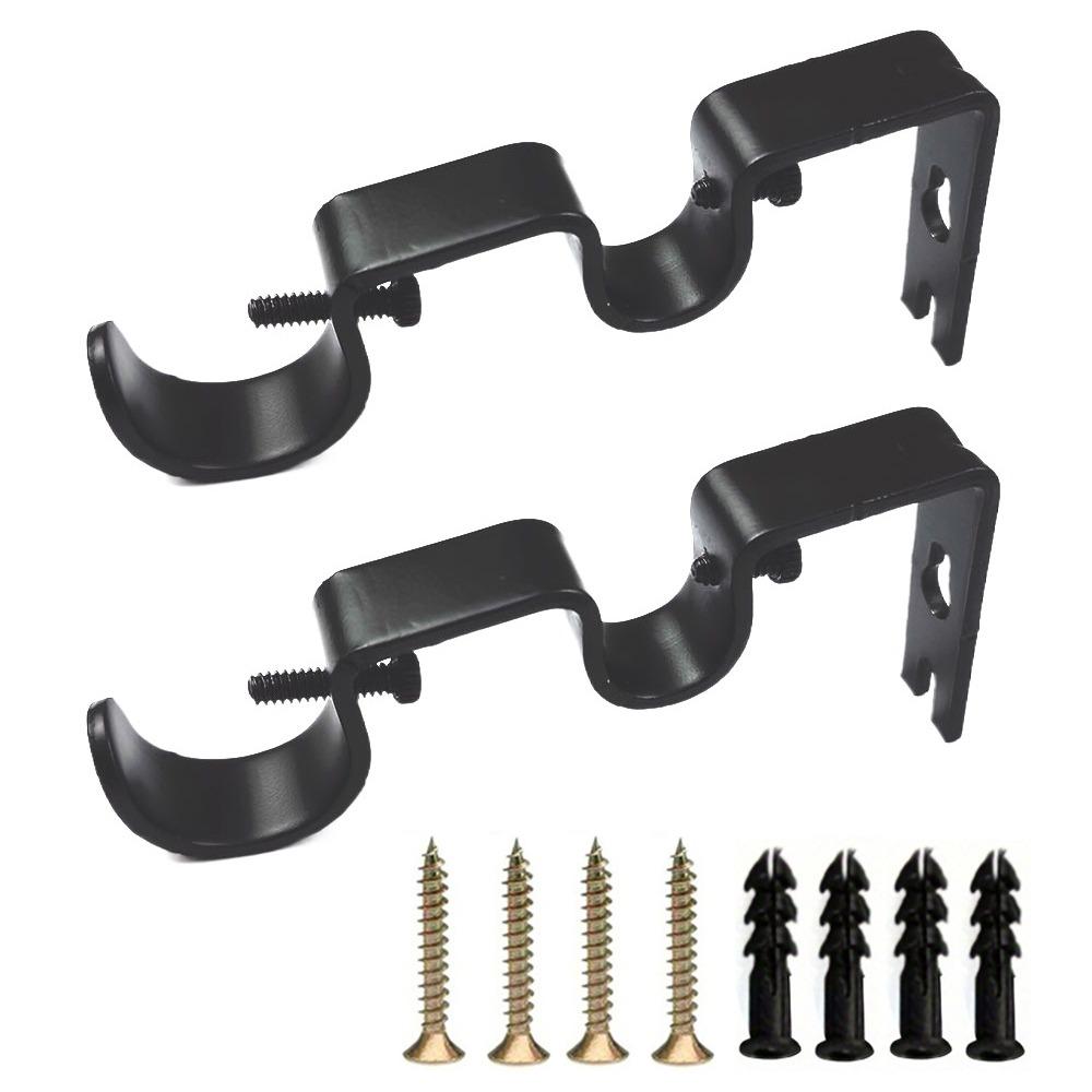 2 шт. Сверхпрочный держатель для римской штанги, Двойная штанга, Двухслойные подвесные кронштейны, Окна