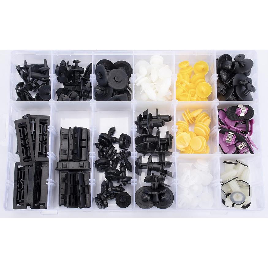 140pcs for Jaguar Body Interior and Exterior Retainer Fastener Clip Assortment XE XF XJ XK Bumper Cover Grille Fender Liner Retainer Kit Door