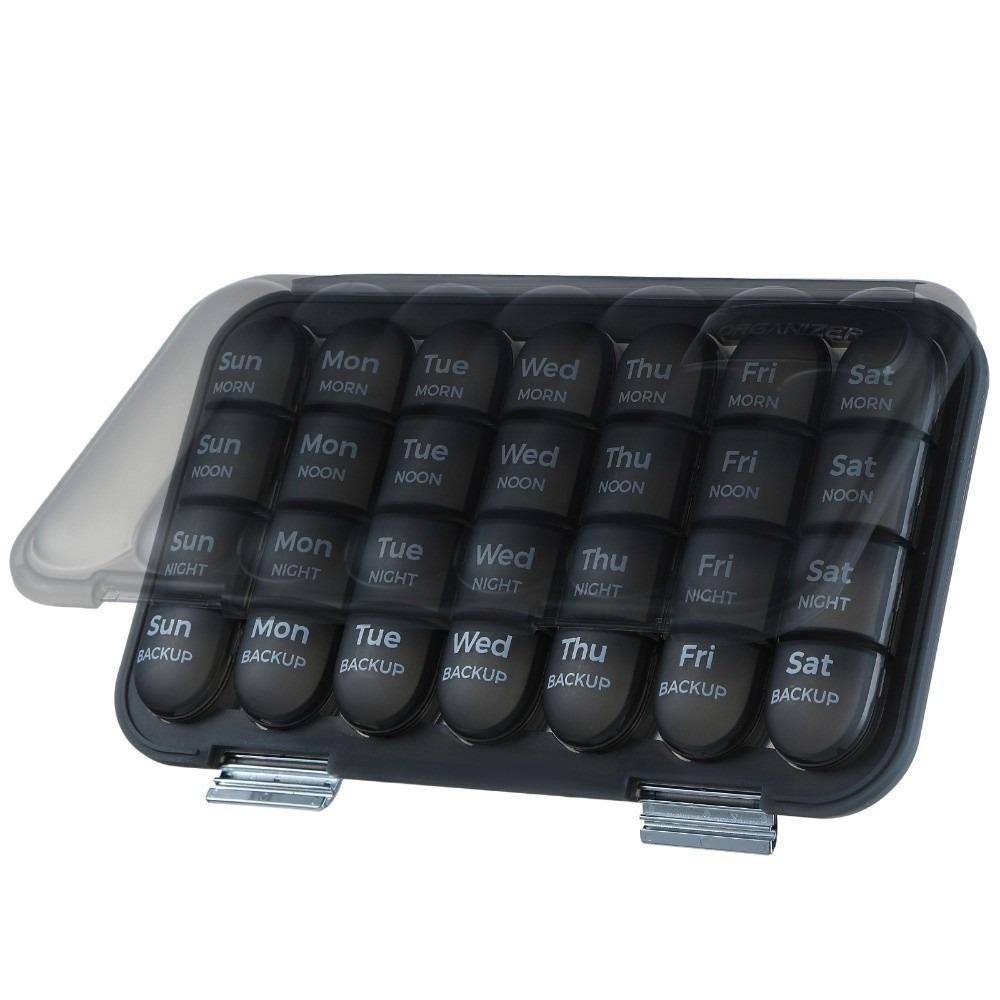 21/28 Grids 7-Day Pill Box Sealed Damp-proof Weekly Pill Organizer Separate Container Daily Compartments Travel Pill Case
