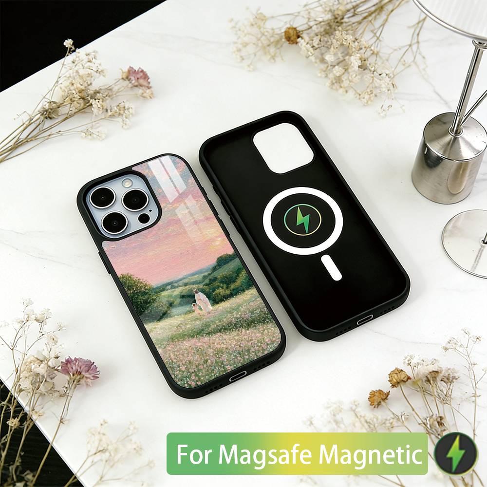 Oil Painting Series Phone Case For iPhone17,16,15,14,13,12,11 Plus,Pro Magnetic with Magsafe Wireless Charging