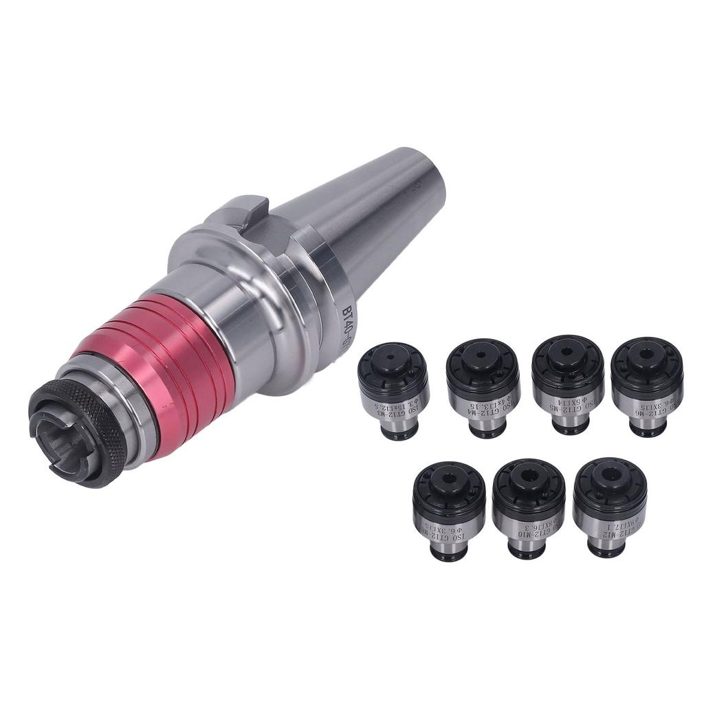 Набор цанговых патронов для резьбонарезного станка, держатель инструмента, крепление заготовки с 7 цангами, комплект патронов с ЧПУ BT40 GT12