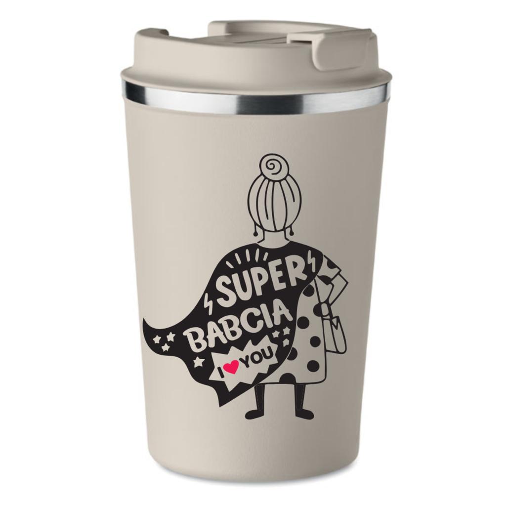 Premium Thermal Mug Beige Super Grandma Gift for Grandma's Day KT_249
