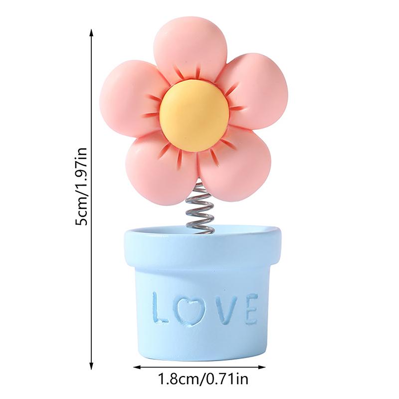 Украшение в виде цветка для автомобиля с качающейся головой, милый цветок подсолнуха, украшение в виде цветка для автомобиля с качающейся головой, аксессуары для украшения салона автомобиля