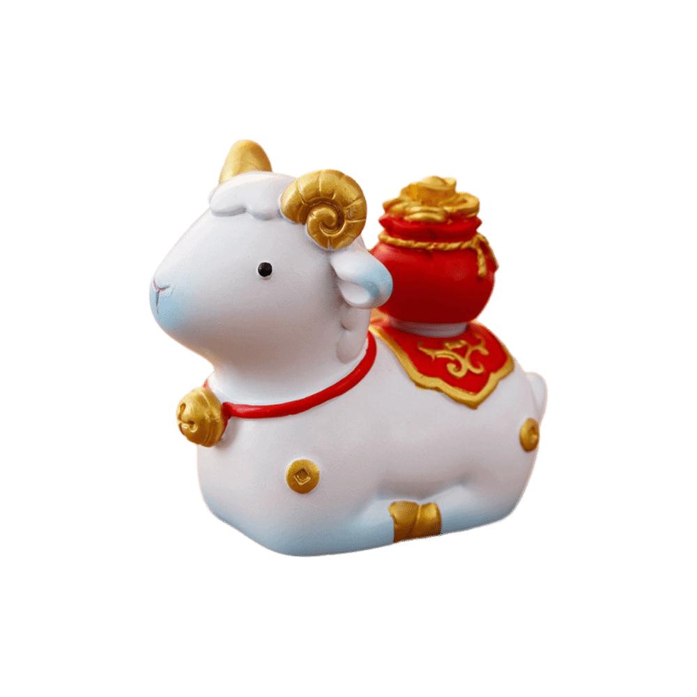 Lovely Zodiac Sheep Mascot Cute Creative Desk Ornament Party Favor Zodiac Sheep Figurine Tabletop