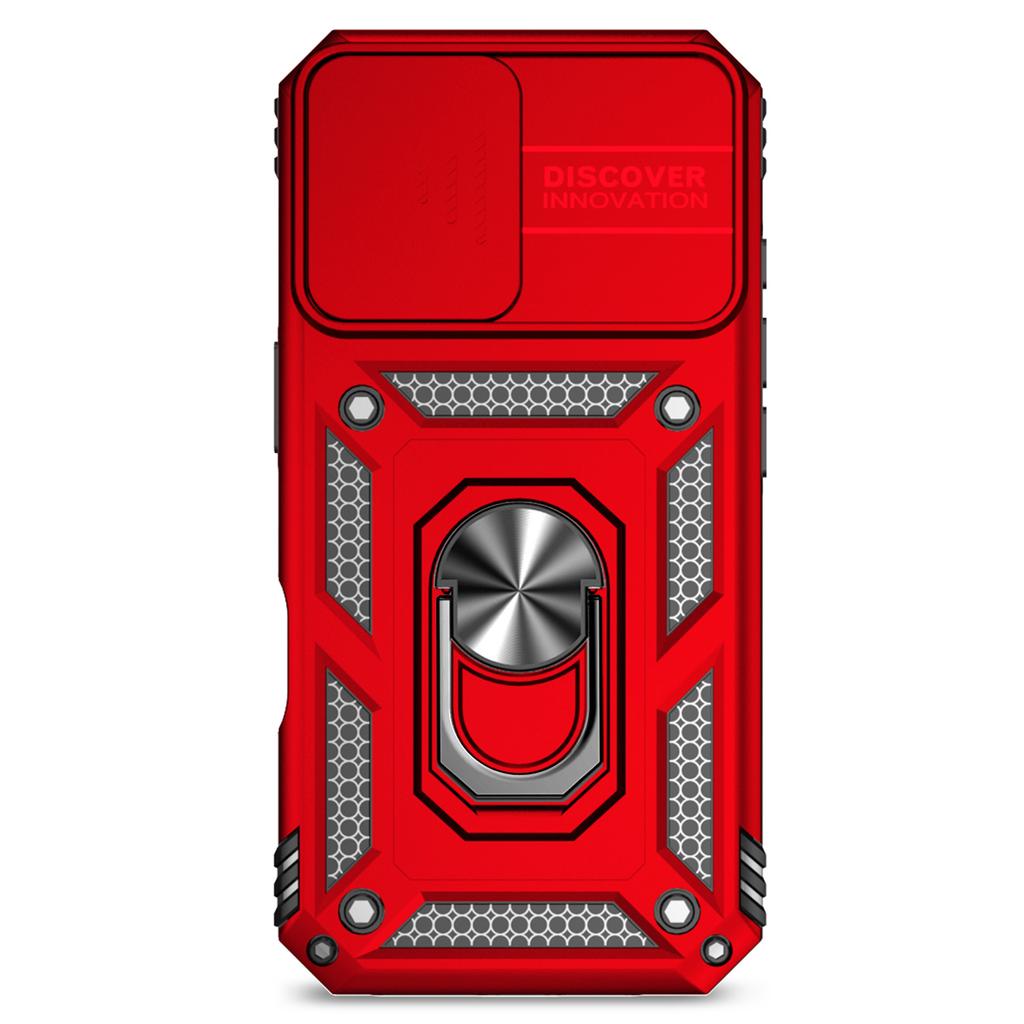 For iPhone 16 Case Ring Holder Kickstand Camshield PC+TPU Phone Cover
