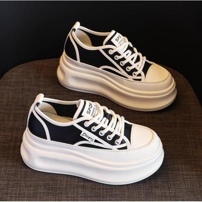 Мода 2024 Массивные кроссовки для женщин Весна Осень Холщовые на толстой подошве Уличные Женские Спортивные Вулканизированные туфли Zapatillas De Mujer