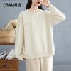 Autumn and Winter Women's Pullover Casual Sweatshirt Plus Size Knit Splicing Irregular Long Sleeve Pullover Sweatshirt