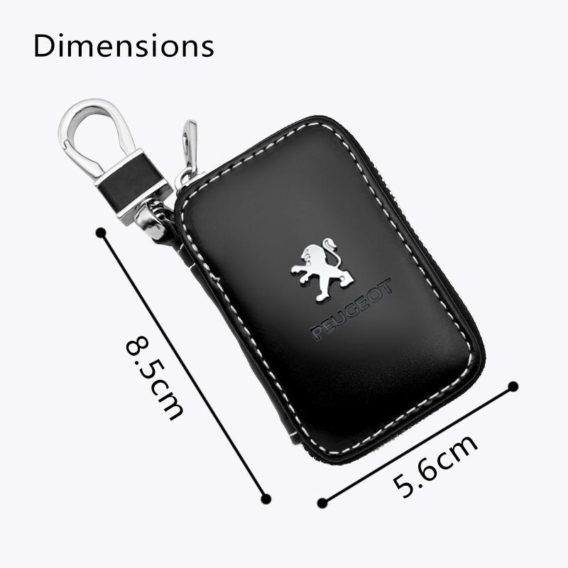 Car Key Case Keychain Cover Bag Organizer For Peugeot 2008 408 607 106 107 206 207 306 307 406 407 5008 Auto Interior Accessorie