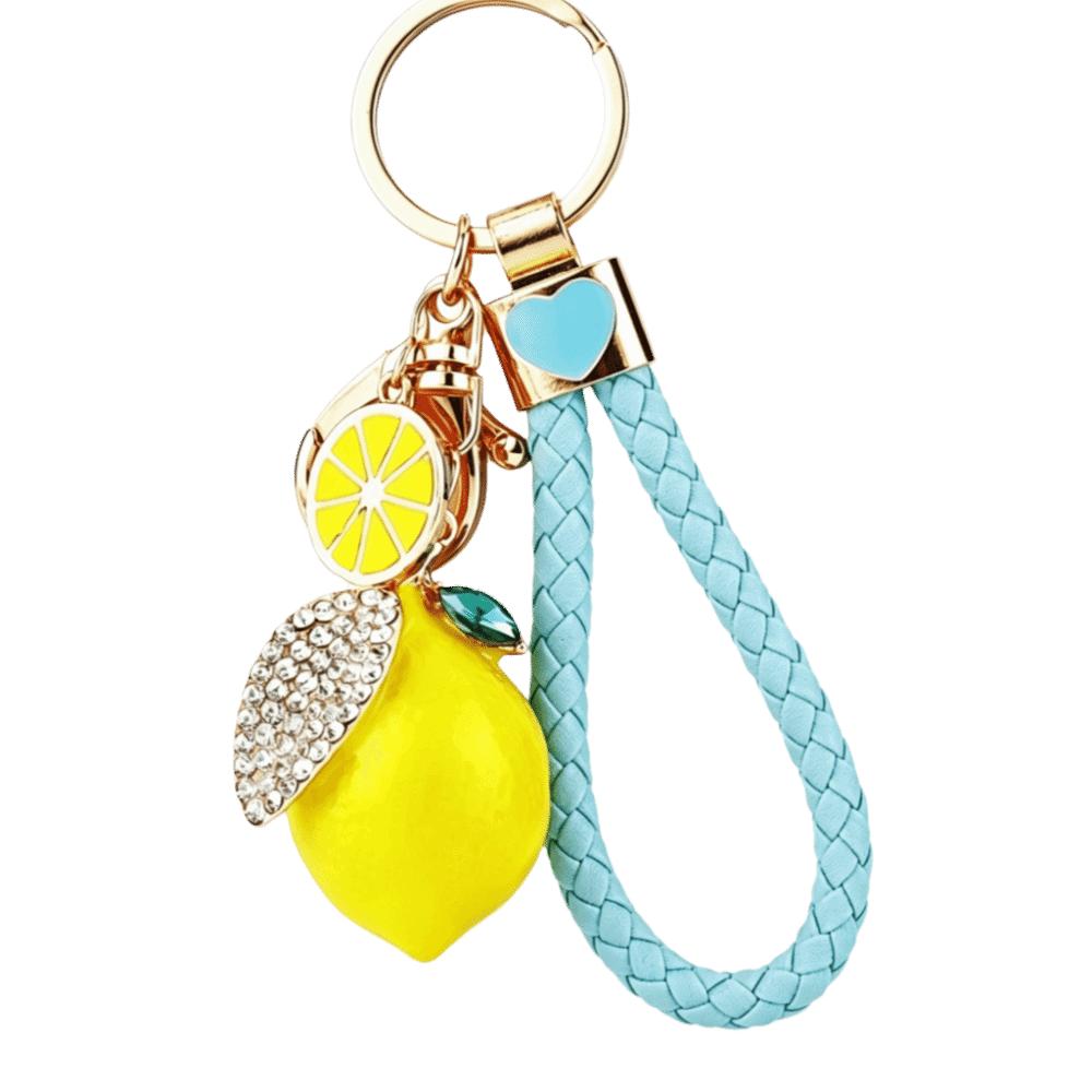 Zinc Zinc Alloy Lemon Keychain Creative Fruit Shape Key Ring Cute Bag Pendant Student
