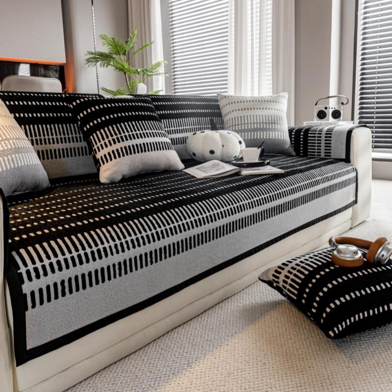 Nordic Wind Sofa Cushion  New Four-Season Universal Light Luxury Sofa Cover Non-Slip One-Piece Straight Seat Cushion