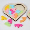 Kids Wooden 3D Puzzle Game Colorful Jigsaw Tangram Math Toys Heart Shape Baby Montessori Educational Learning Toys