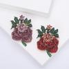 Fashion Alloy Diamond-Encrusted Rose Brooch, Atmospheric High-End Anti-Light Silk Scarf Buckle Jewelry Pin