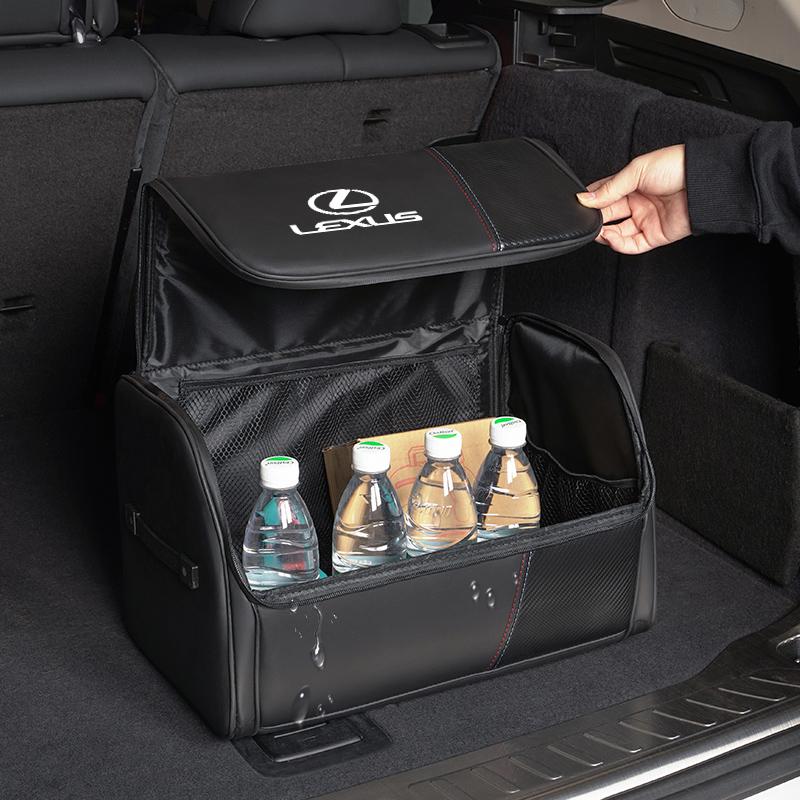 Car High-capacity Leather Storage Bag Car Trunk Organizing Box For Lexus FSPORT LBX NX RX 350h 450h ES UX 300e GS GX IS LS LX