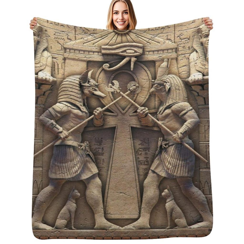 Egyptian Gods Throw Blanket Cozy Microfiber Throw Blanket for Home Bedroom