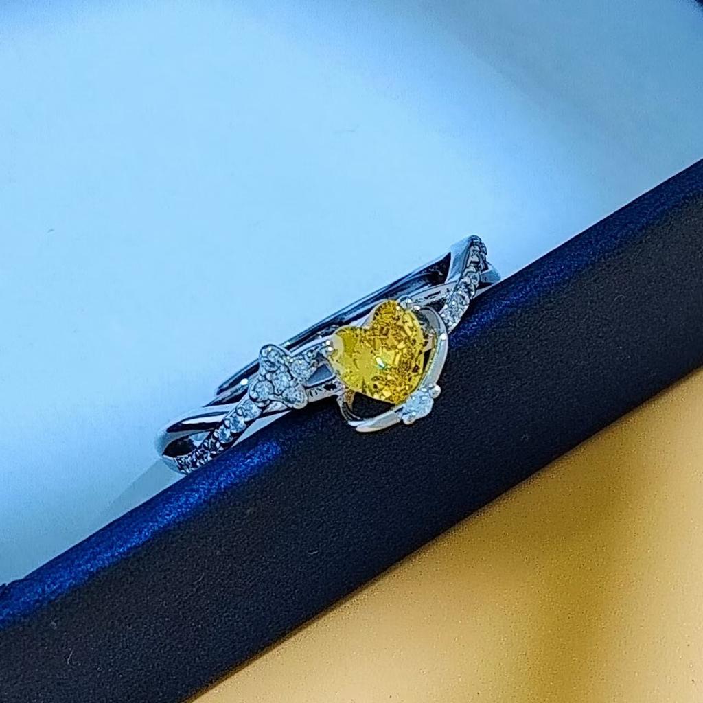 Pink Love Zir*****Pen Ring Women'S Light Luxury Sweetheart Planet Beautiful Girl Amethyst Women'S Ring