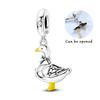 925 Silver Golden Clover Charms Bead CZ Zircon Glowing Firefly Pet Cat Puppy Pendant Fit Original Bracelet DIY Jewelry