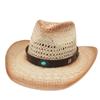 Ковбойская соломенная шляпа Женский пояс Декоративная защита от солнца Шляпа для пляжа Ковбойская шляпа Panama Ажурная соломенная шляпа