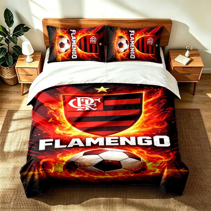 Clube de Regatas do Flamengo (5) 3pc set suitable for master bedrooms soft and comfortable an ideal gift for family and friends Includes one duvet cov