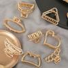 Cute Cat Ear Gold Metal Mini Geometric Hair Claw Hairpin Crab Hair Clips Fashion Women Girls Hair Accessories