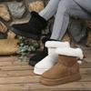 Fashion New Style Fashionable Bow Round Toe Elegant Snow Boots Winter Flats Wear-resistant Soft Plus Velvet Warm Women's Luxury Shoes