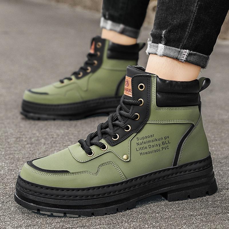 Пара маленьких желтых ботинок, мужские зимние высокие ботинки Martin с большой головкой, мужские ботинки Locomotive Tooling, новинка 2024 года