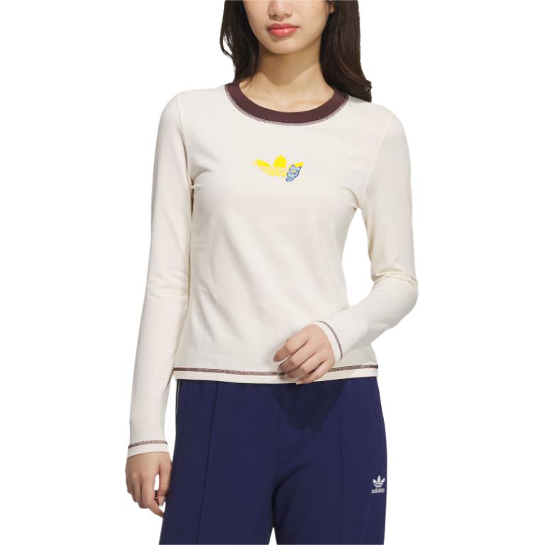 Adidas Футболка Originals Street Series LS, облегающая, с длинным рукавом, женские топы Wonder-White JL7549