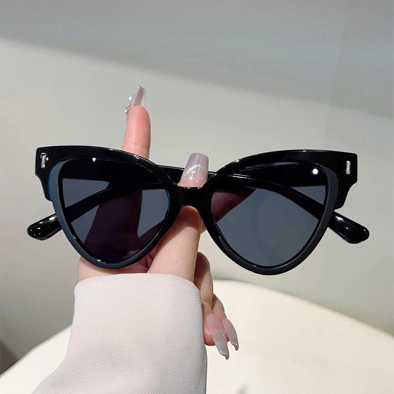 Солнцезащитные очки Кошачий глаз Женские Новинка в Винтажной Моде Повседневный Декор Оттенки Модный Дизайн Бренда Оправа Конфетного Цвета Солнцезащитные Очки