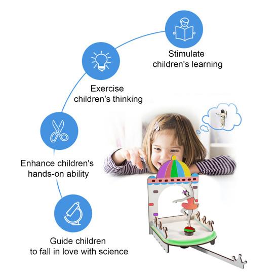 1 набор DIY Магнитная модель балетной девочки, набор для самостоятельной сборки, деревянная головоломка, танцевальная сцена, строительство, поделки, дети, STEM, образовательная игрушка для экспериментов в области науки
