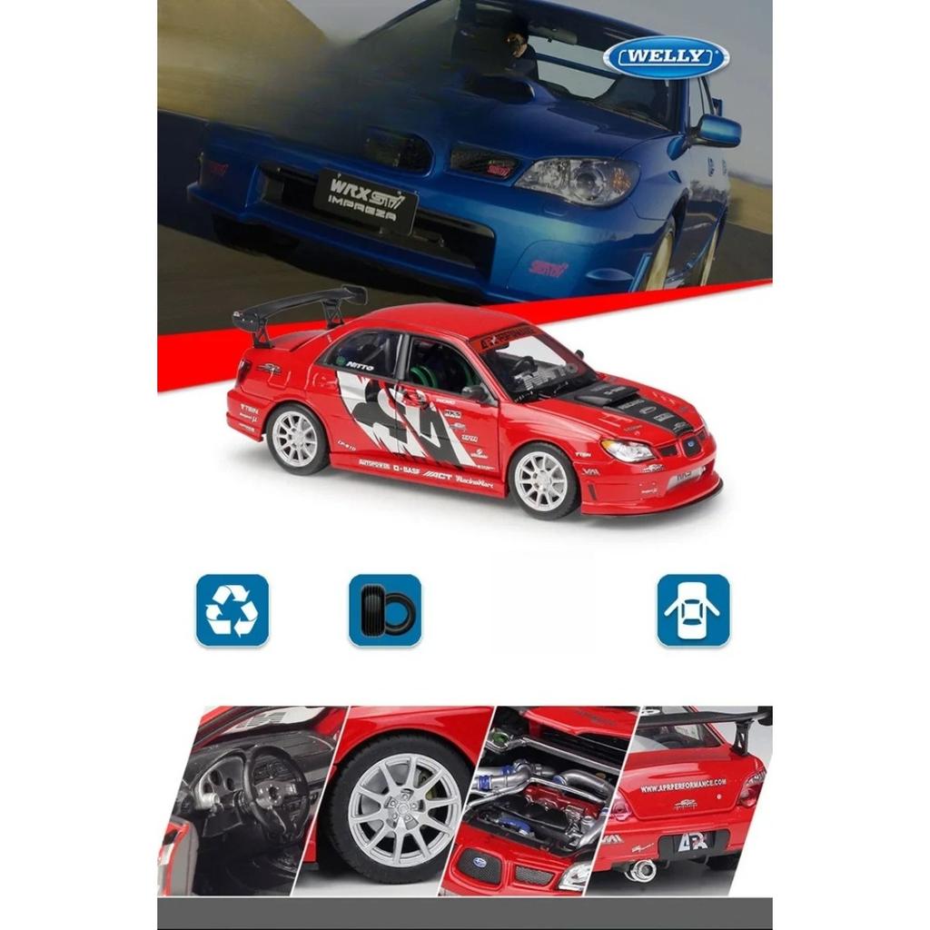 Welly 1/24 Subaru Impreza APR Alloy Track Racing Car Model Литая Металлическая Спортивная Машина Модель Игрушка Подарок для Детей