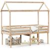 VidaXL Lit haut avec toit 80x200 cm bois de pin massif, lit, cadre de lit, lit mezzanine, meuble de chambre à coucher, 3282135