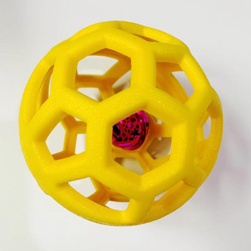 Игрушка для питомцев, полый мяч из термопластичной резины, с рождественским колокольчиком для щенков и кошек