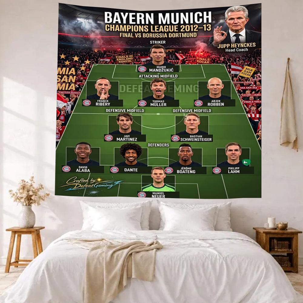 Bayern Munich Wall Decor Tapestry Art For Pet Memorial Birthdaywedding Party Backdrop Family Gift