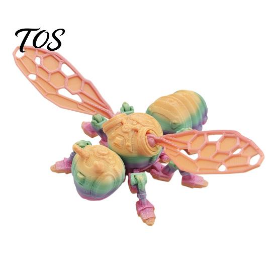 Novelty Desk Display Accessory 3D Printed Mechanical Bee Figurine, Articulated Insect Ornament, Movable Joints Cool Joint Toy Desktop Display,