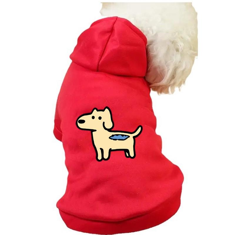 Cute Dog Dog Clothes Winter Pet Clothes Warm Dog Pullover Hoodie Clothes For Small Dogs Chihuahua Cartoon Puppy Cat Clothing
