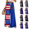 Women Summer Boho Palazzo Pants High Waist Wide Leg Independence Printing Casual Trousers With Pockets