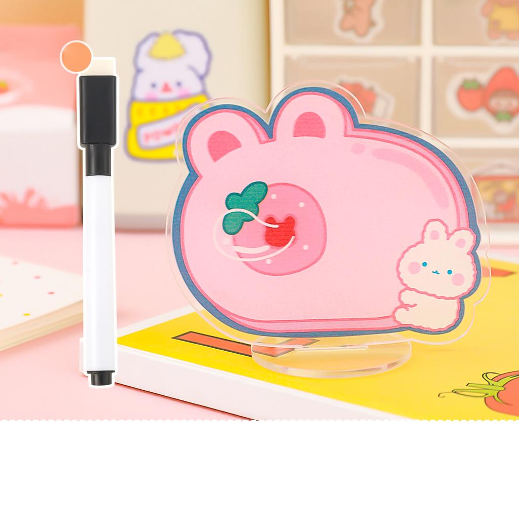 Акриловая доска для сухого стирания, милая акриловая доска для сообщений, стираемая многоразовая доска для заметок с подставкой для офиса