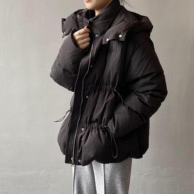 Однотонный женский зимний осенний пуховик с воротником с капюшоном, короткое однобортное пальто, парка в консервативном стиле, женская шикарная верхняя одежда, женская