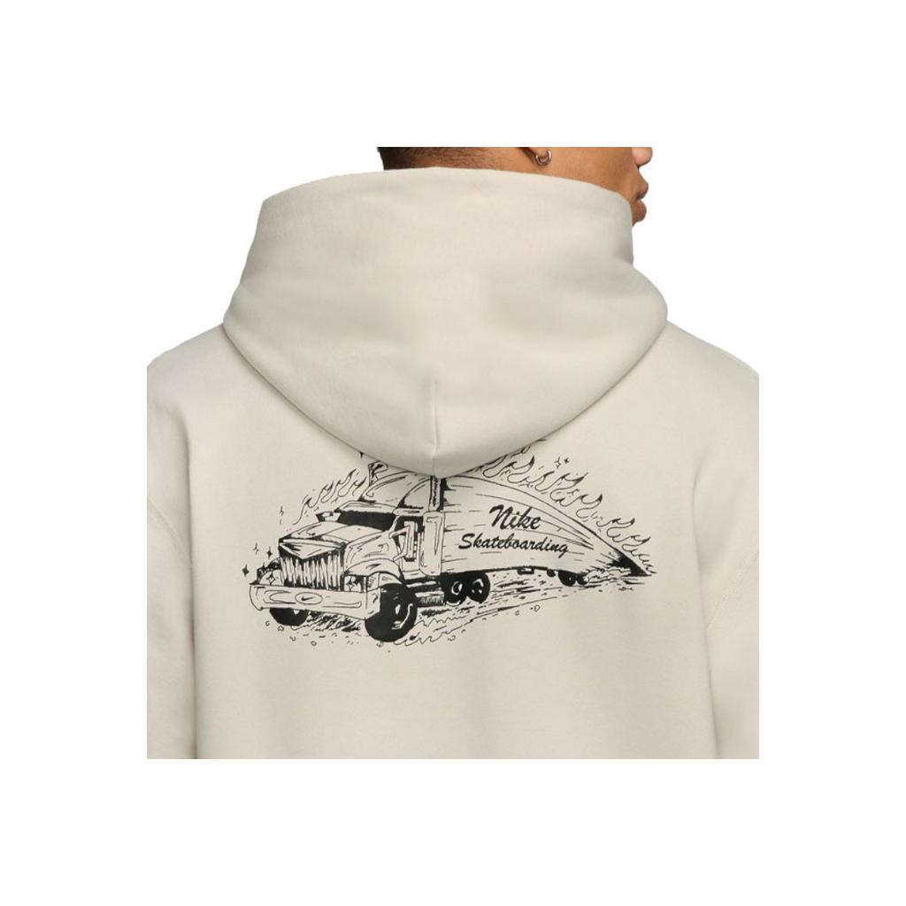 Nike As U Nk Sb Flc Po Hd Truckin флисовая спортивная повседневная толстовка с капюшоном с принтом мужская толстовка бежевая FV7381-104