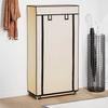 Shoe Cabinet with Cover Cream White 58 x 28 x 106 cm Fabric