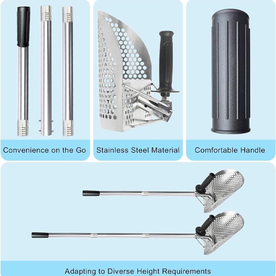 Sand Scoop Metal Detecting Shovel Sifter Metal Scoop Stainless Steel Metal Detector Shovel Treasure Hunting, Beach Sand Scoop