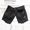 Men's Half Finger Leather Driving Gloves Fashion Hollow Out Single Layer Unlined Short Motorcycle Riding Fingerless Gloves