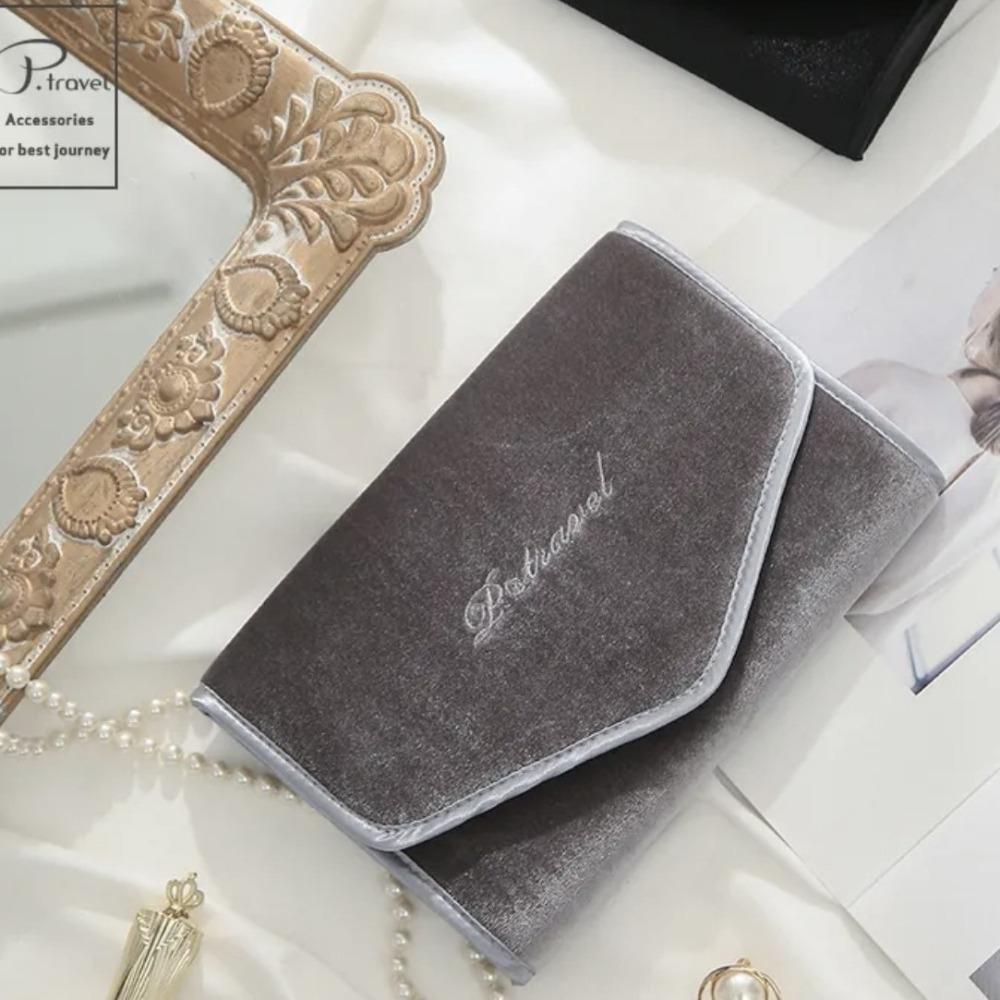 Multifunctional Necklace and Earring Organiser Roll Travel Jewelry Organizer Jewelry Case Travel