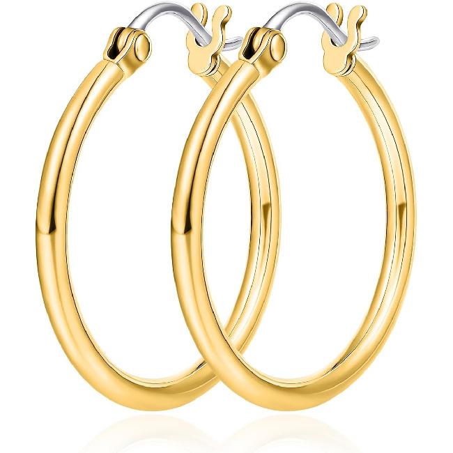 Limerencia Large Titanium Hoop Earrings for Women | Hypoallergenic Thin Round Earrings F136 Implant Grade Titanium Hoops for Sensitive Ears