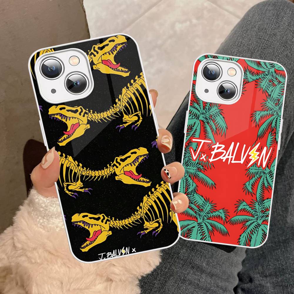 Vintage Popular J-J B-Balvin Singer For IPhone 14 13 12 Mini 11 Pro XS Max X XR 14 Plus Tempered Glass Cover