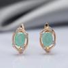 Kinel Water Drop Green Zircon Earrings For Women Rose Gold Color English Earring