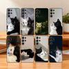 F-Пушистый и C-Милый Чехол для Телефона с Кошкой Для Samsung S25,S24,S21,S22,S23,S30,Ultra,S20,FE,Lite,10,9,Черный Чехол